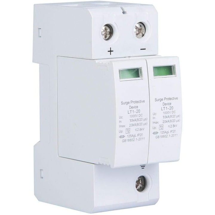 Dispozitiv protectie supratensiune 2P 20KA carcasa ignifuga PC 36mm