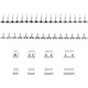 Set conectori JST-XHP 2.54mm, 560 piese, alb/argintiu