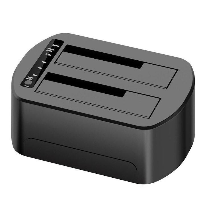 Statie de docare HDD USB3.0, CoreParts, dual bay, RGB, 2.5x3.5 inch