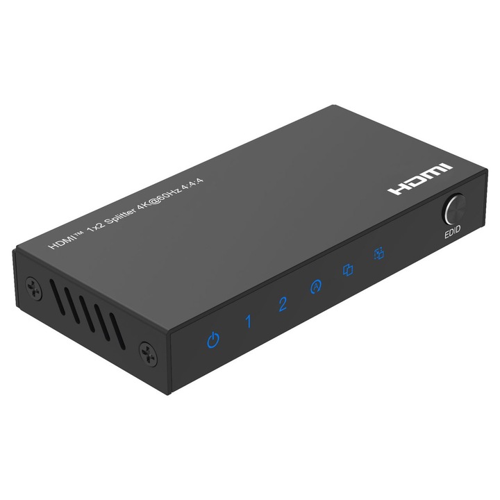 Splitter HDMI MicroConnect 4K60Hz 1x2 negru