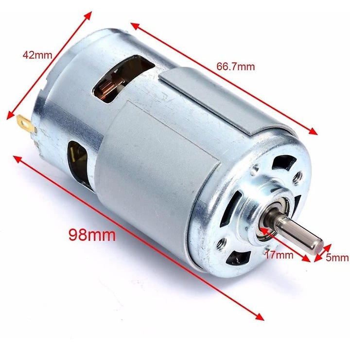 Motor DC 12v-24v, 775, viteza mare, dimensiune mica, metal, cuplu mare
