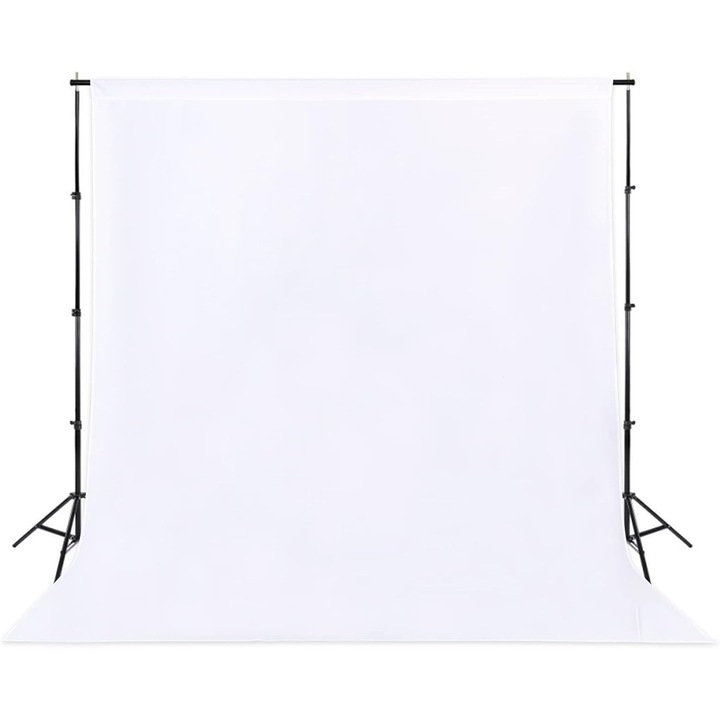 Fundal foto, bumbac, 200x300 cm, portabil, Alb