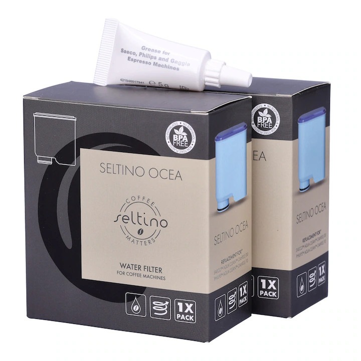 Set filtru si lubrifiant pentru espressoare, Philips, Saeco HD506101, sticla, lubrifiant universal alimentar, rezistent la temperaturi extreme, multicolor, 2 filtre