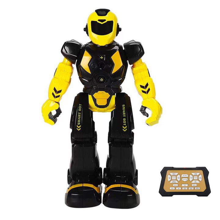 Интерактивен детски робот Momcbebe, Програмируем, Танцьор, Черно-жълт, 27x16x8.5см