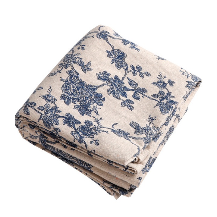 Piknik asztalterítő pamut és len anyagból, textilnyomat, 150x100cm, többszínű