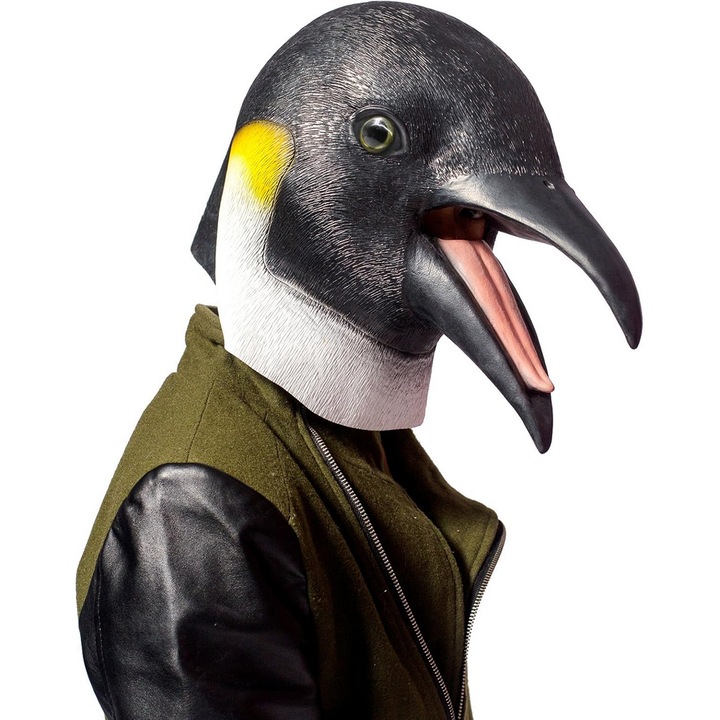 Masca Pinguin unisex, din latex natural, ideala pentru Halloween sau petreceri tematice