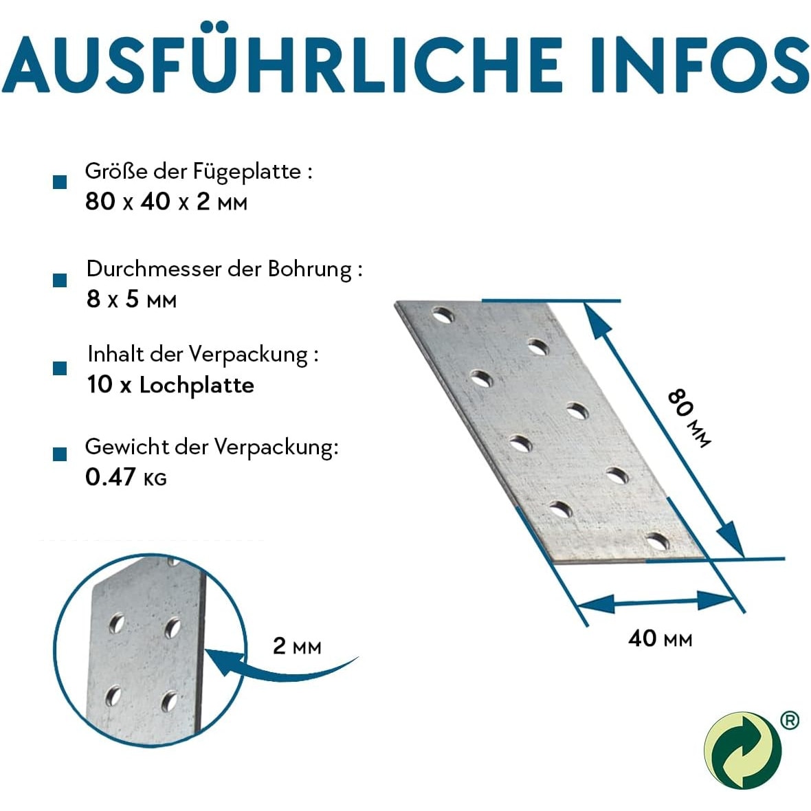 Placi metalice perforate pentru imbinate elemente din lemn, set 10 ...