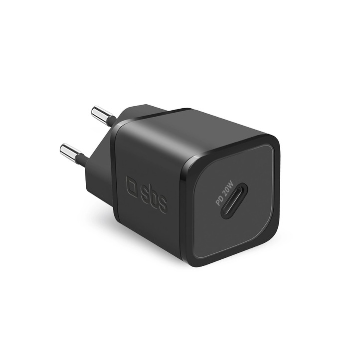 Incarcator USB-C Sbs Tetrgan1C20K 20W Gan cu Power Delivery - Negru