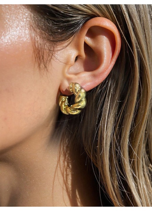 Női fülbevaló, fém, arany