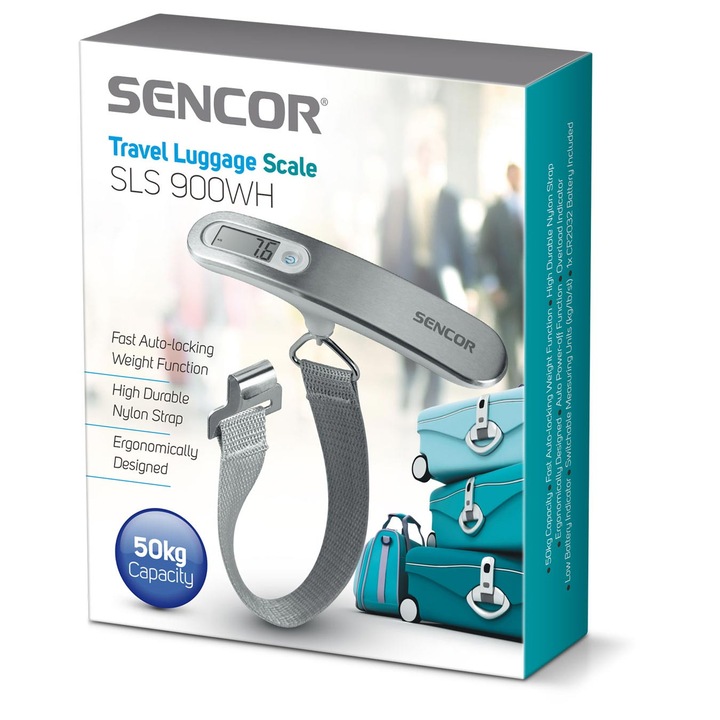 Cantar digital portabil pentru bagaje Sencor, 50 kg