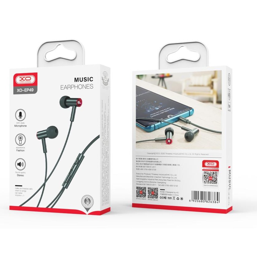 Handsfree 3.5mm XO Design EP49, Verde
