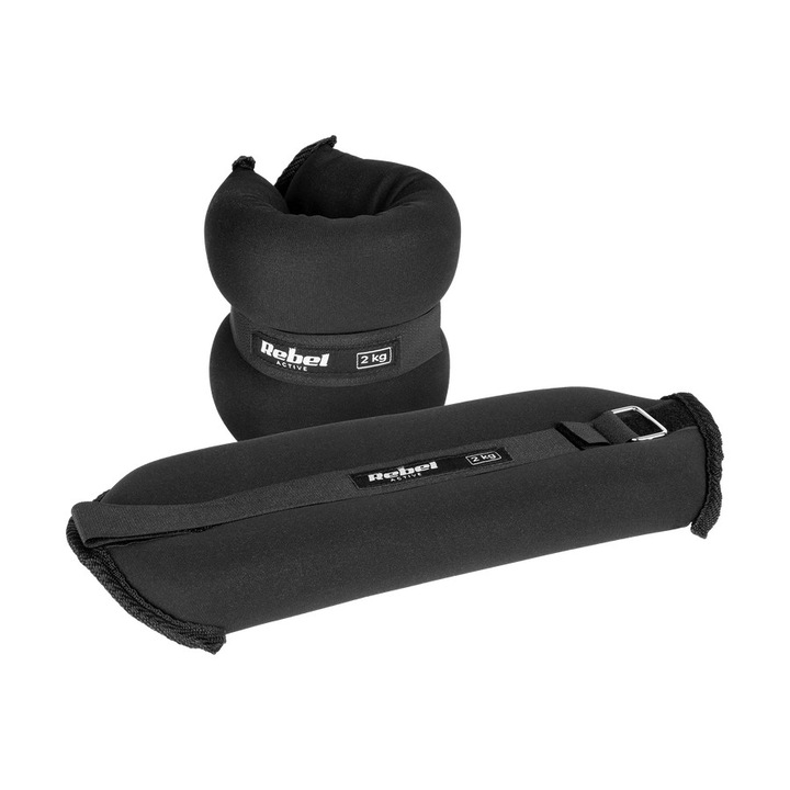 Rebel Active RBA-3500-2 - boka és csuklósúly készlet (2x2kg), fekete