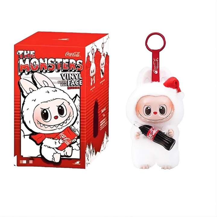 2025 Labubu Monstru Colectionabil Coca Cola Macaron| Figurina Actiune PVC 17cm cu Cheie Pendrant Accesorii Mode | Cutie Surpriza Cadou Craciun Decor Birou pentru Copii