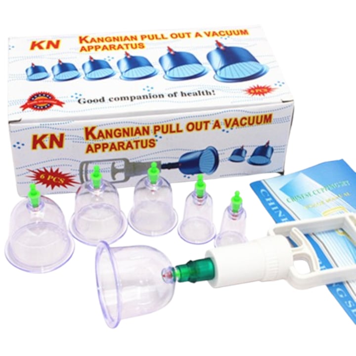 Set 6 ventuze medicale vid, plastic, transparent, 30x26x12cm