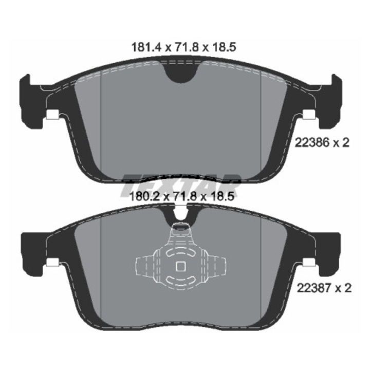 Textar 2238601 tárcsafékbetét készlet, 181x72x19mm, 2,44kg