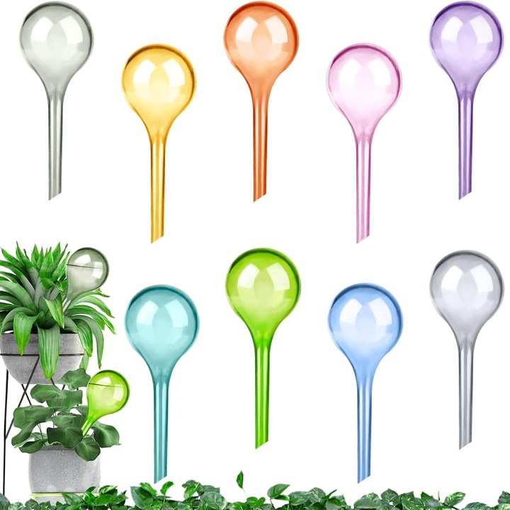 Set 9 duze irigare, TREXORA, 80ml, 13x5cm, multicolor, pentru plante de interior/exterior
