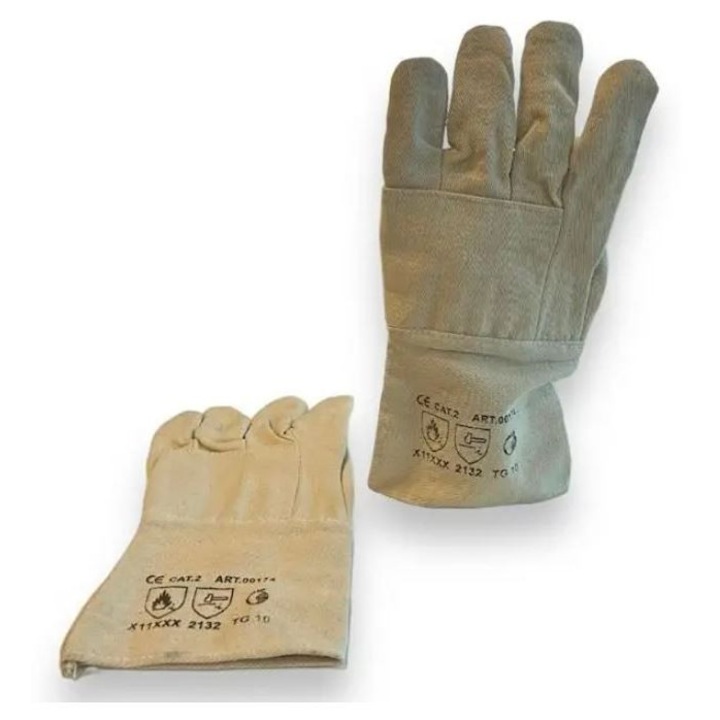 Комплект от 48 броя (24 чифта) защитни ръкавици, изработени от огнеупорен текстилен материал, размер 10 (L) – Категория 2, код ART.00174