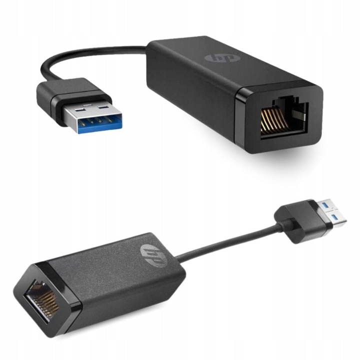 Adapter USB 3.0 - RJ45, HP, 4Z7Z7Aa, Adapter típus, Használat Számítógép, Hálózat (LAN), Csatlakozók USB A típusú apa, RJ45 anya, Szabvány USB 3.0/USB 3.1 Gen 1, 172x21x15mm, Fekete
