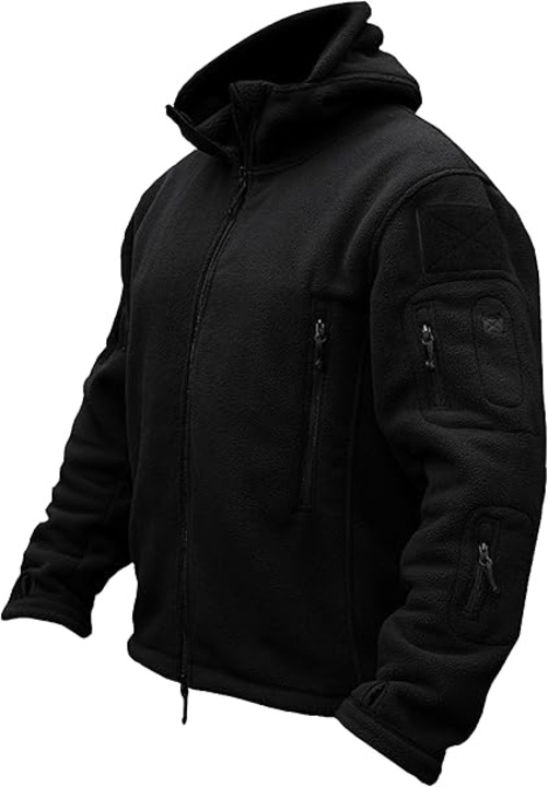 Geaca barbati TACVASEN, fleece, rezistent la vant, negru, Negru