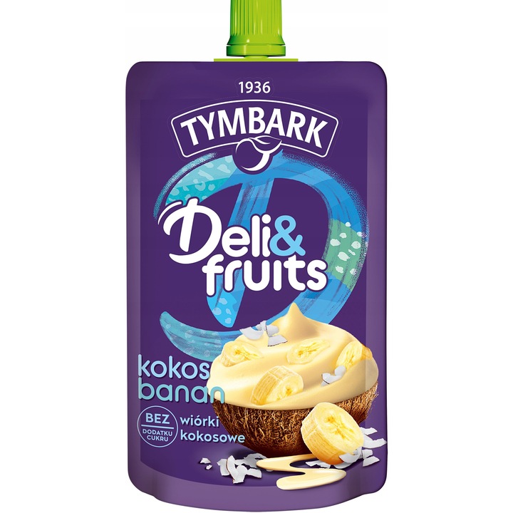 Mus Deli&fruits Tymbark cu aroma de banana si fulgi de cocos 170 g