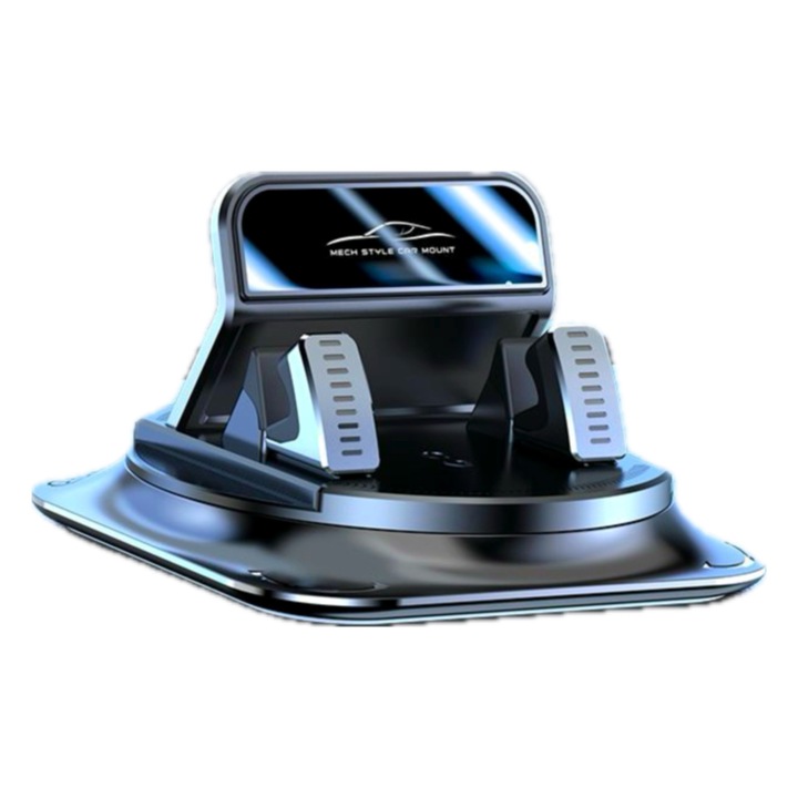 Suport pentru telefon, auto, universal, util si practic, ofera rotire libera la 360 de grade, posibilitate reglare unghi, potrivit pentru orice telefon, cu/fara husa, negru