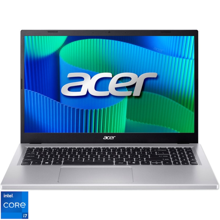 Laptop Acer Extensa 15 EX215, Procesor Intel® Core™ i7-13620H, Display 15.6" FHD, 32GB DDR5, 1TB SSD, Placa video Intel® UHD, Argintiu