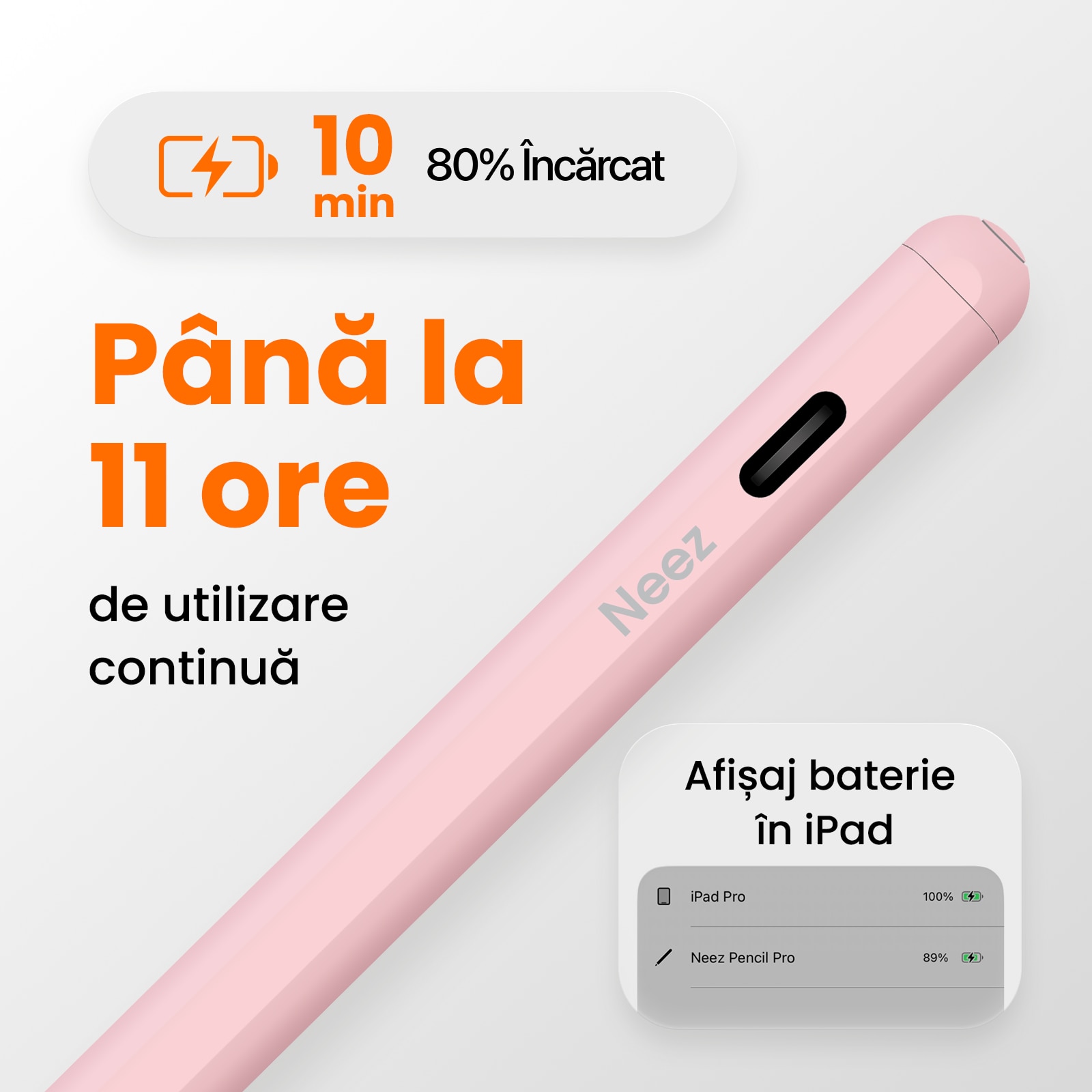 Stylus Pen, Neez Pencil Pro, pentru iPad Apple (2018–2026