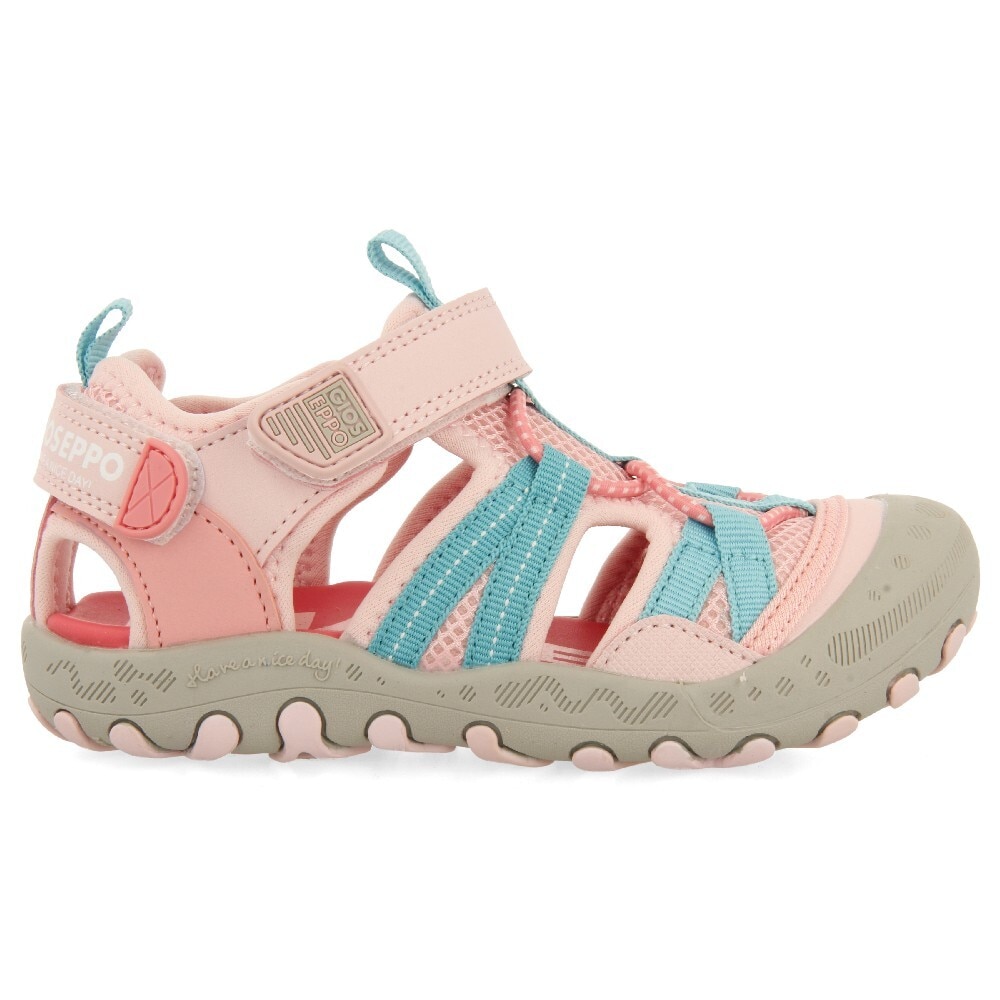 Gioseppo, Sandale fisherman cu velcro, Roz deschis, Albastru glaciar, 36 EU