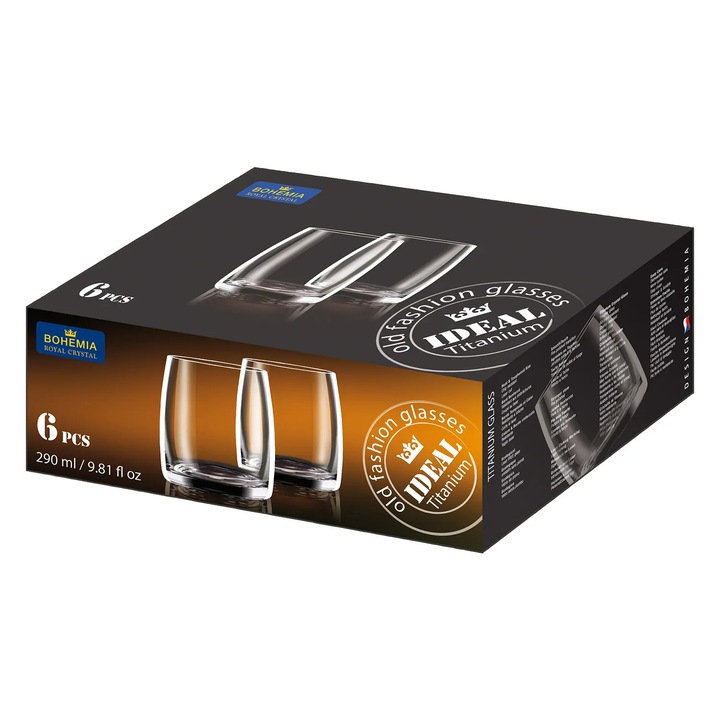 Set 6 pahare cristal Bohemia Ideal OF 290ml