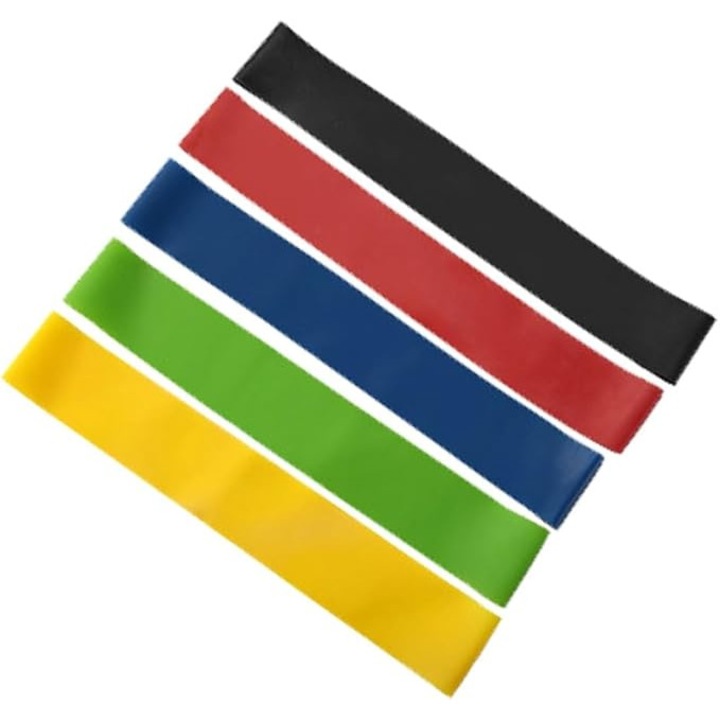 1 комплект гумени ленти за съпротивление, 5 различни нива на съпротивление, еластични ленти за съпротивление TPE за мъже и жени за тренировка на дупето и краката, йога