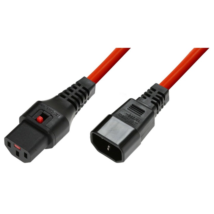IEC Lock C13-C14 tápkábel, MicroConnect, 2m