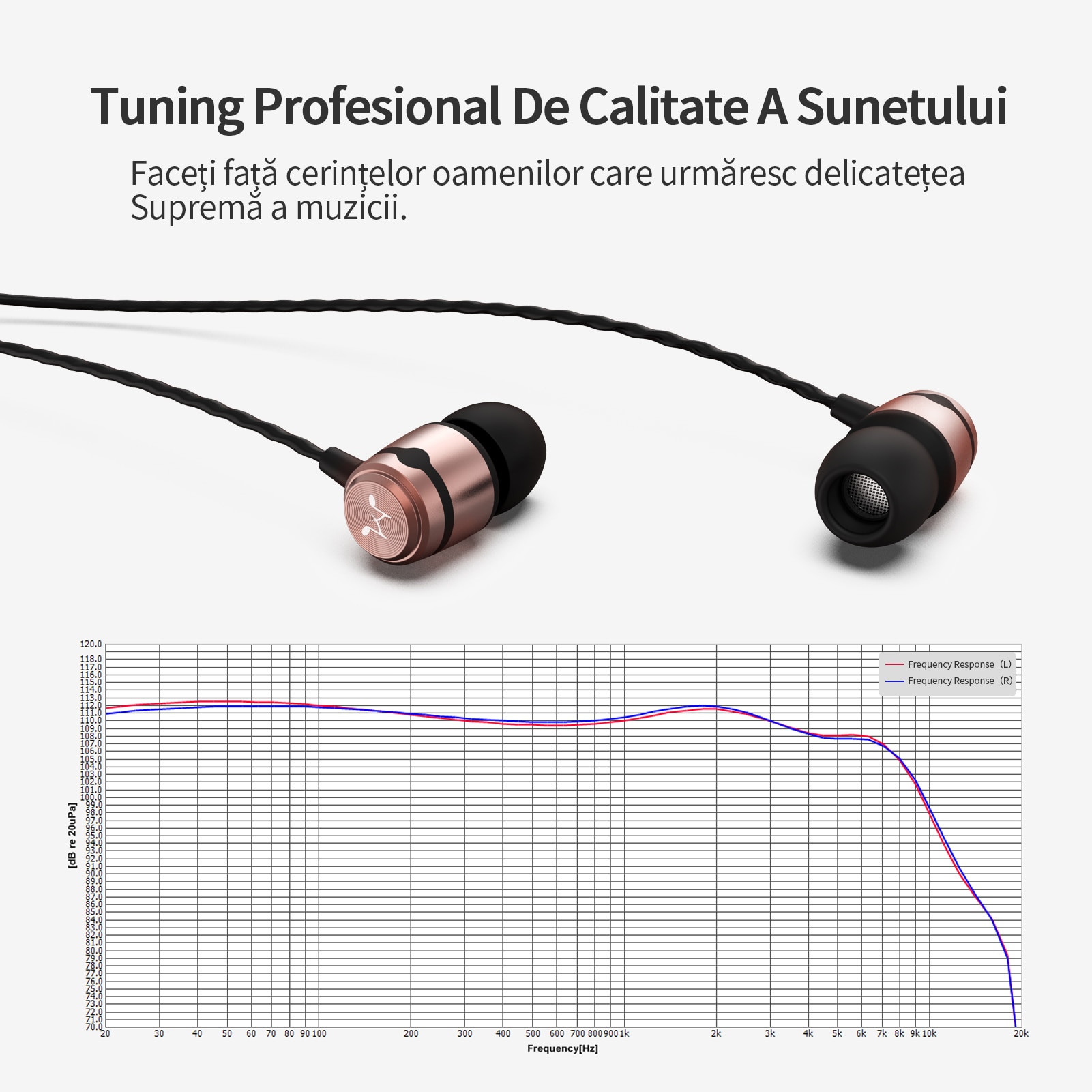 Casti SoundMAGIC E50 cu fir in-ear cu performanta imbunatatita a bass-ului, calitate audio in inalta definitie, jack audio de 3,5mm, compatibile cu telefoane/calculatoare/tablete, auriu