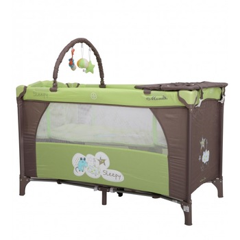 Patut pliabil cu 2 nivele Sleepy Verde Patut pliabil cu 2 nivele Sleepy Verde
