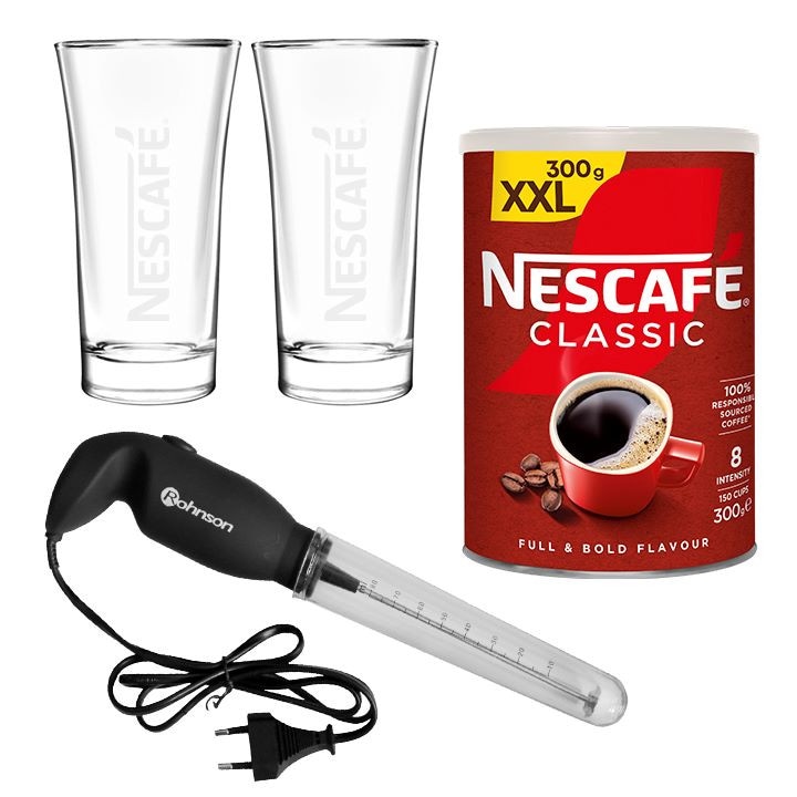Промо пакет, NESCAFE Classic 300g +Фрапе миксер +Две Фрапе чаши