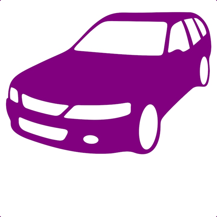 Sticker auto opel vectra b fata, Cri Flo, Rezistent la apa, Culoare Mov, Marime 21 cm