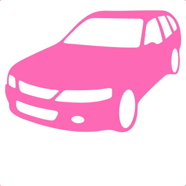Sticker auto opel vectra b fata, Cri Flo, Rezistent la apa, Culoare Roz, Marime 21 cm