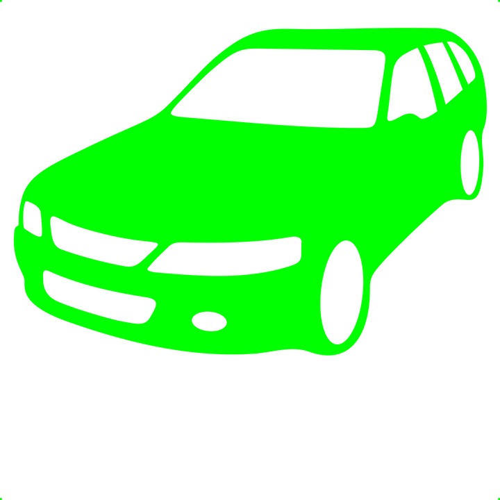 Sticker auto opel vectra b fata, Cri Flo, Rezistent la apa, Culoare Verde, Marime 21 cm