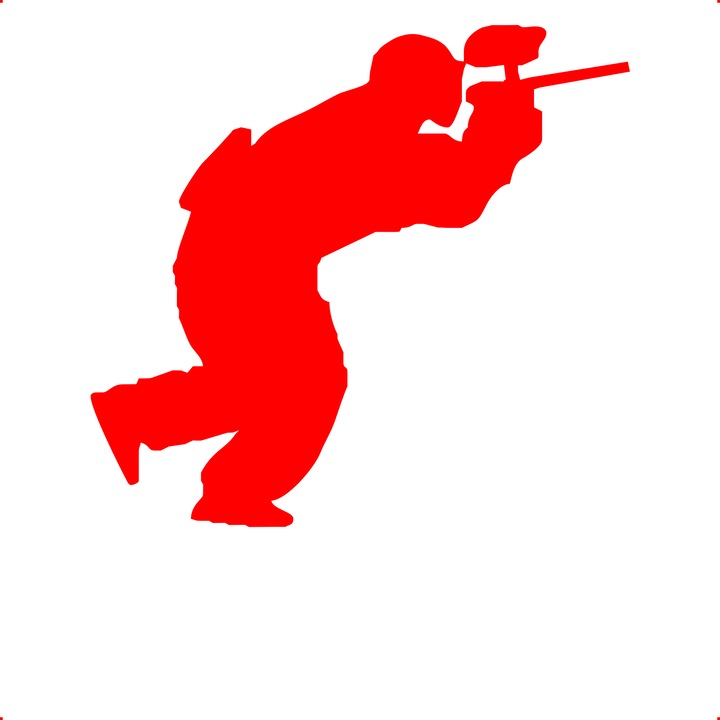 Sticker auto Paintball v6, Cri Flo, Rezistent la apa, Culoare Rosu, Marime 21 cm