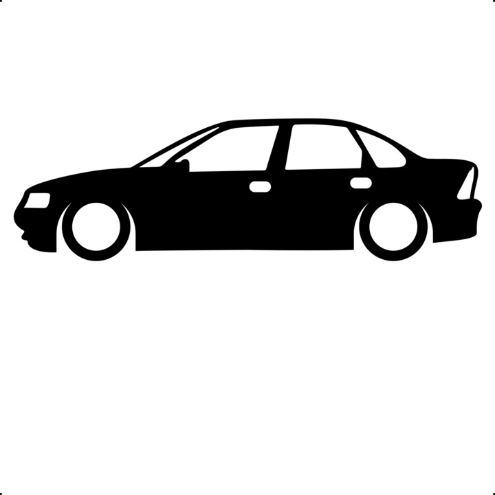Sticker auto opel vectra b, Cri Flo, Rezistent la apa, Culoare Negru, Marime 21 cm