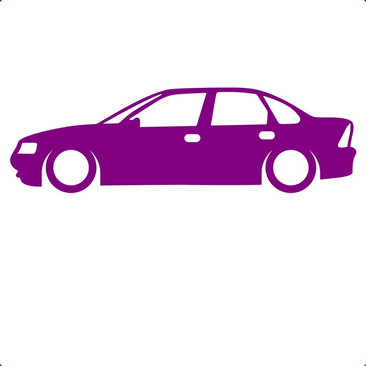 Sticker auto opel vectra b, Cri Flo, Rezistent la apa, Culoare Mov, Marime 21 cm