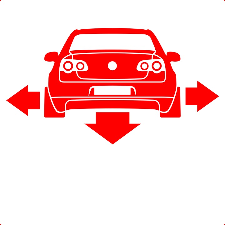 Sticker auto passat spate low, Cri Flo, Rezistent la apa, Culoare Rosu, Marime 21 cm