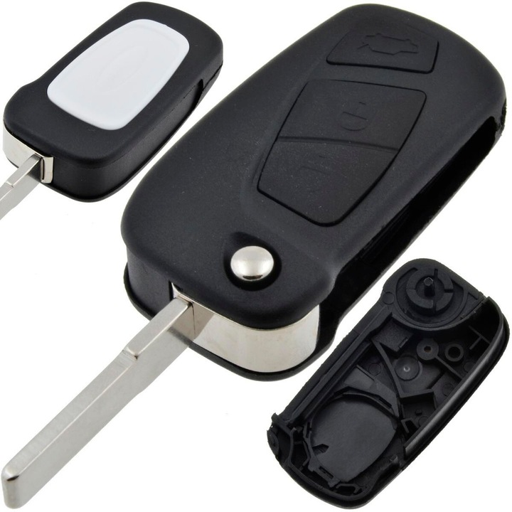 Кутия за ключ Ford FO02, 2 бутона, идентичен дизайн, съвместима с централно заключване