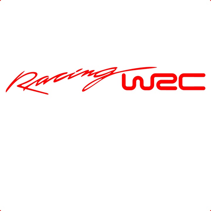 Sticker auto RACING WRC, Cri Flo, Rezistent la apa, Culoare Rosu, Marime 21 cm
