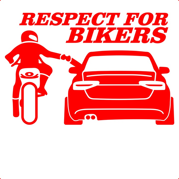 Sticker auto respect audi en, Cri Flo, Rezistent la apa, Culoare Rosu, Marime 21 cm
