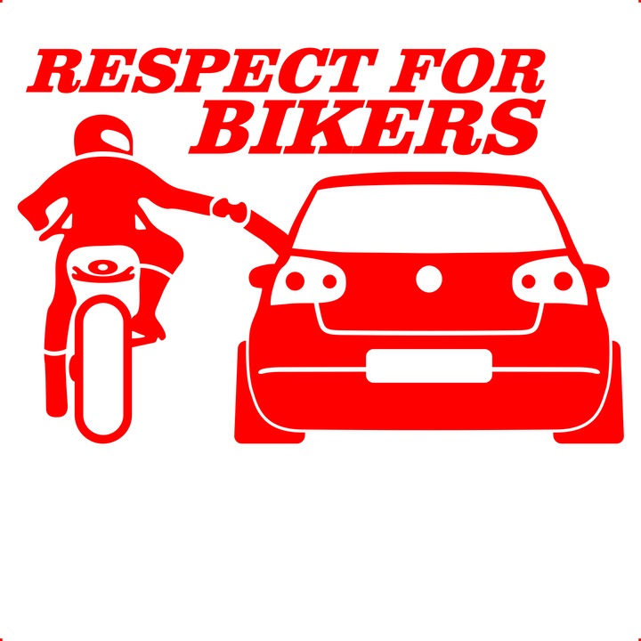 Sticker auto respect golf 5 en, Cri Flo, Rezistent la apa, Culoare Rosu, Marime 21 cm