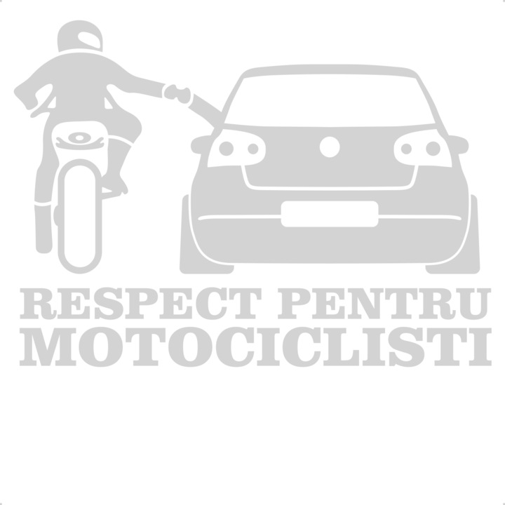 Sticker auto respect golf 5 ro, Cri Flo, Rezistent la apa, Culoare Alb, Marime 21 cm
