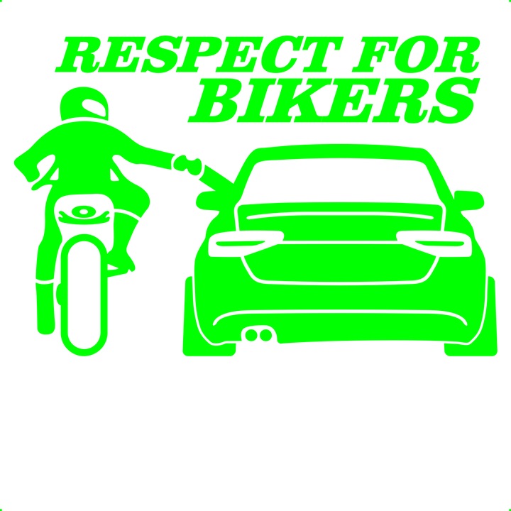 Sticker auto respect audi en, Cri Flo, Rezistent la apa, Culoare Verde, Marime 21 cm