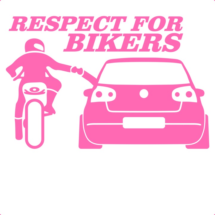 Sticker auto respect golf 5 en, Cri Flo, Rezistent la apa, Culoare Roz, Marime 21 cm