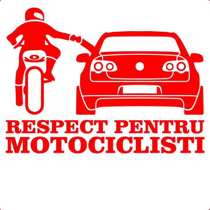 Sticker auto respect passat ro, Cri Flo, Rezistent la apa, Culoare Rosu, Marime 21 cm