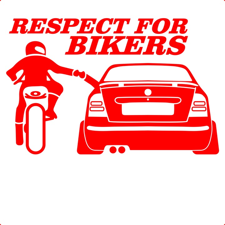 Sticker auto respect skoda, Cri Flo, Rezistent la apa, Culoare Rosu, Marime 21 cm